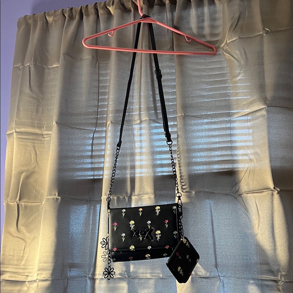 Floral Black Crossbody Bag